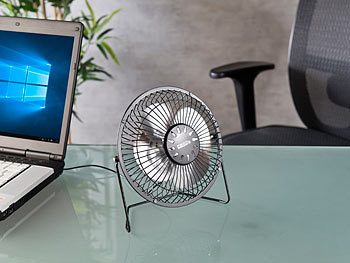 2x USB Mini Tisch Stand Metall Ventilator Klima Büro PC Computer Schreibtisch 