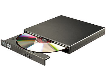 Xystec Externes DVD- & CD-ROM-Laufwerk 8/24x, Super-Slim, USB 2.0