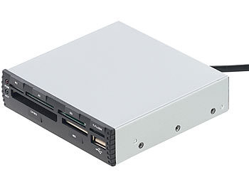 Xystec Interner 3,5"-Card-Reader CR-560i mit Front-USB-2.0, schwarz