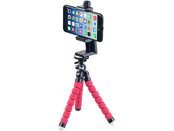 Blau Mackur Mini-Stativ Ständer Flexible Reise Stative mit Schwamm Gummi für Smartphone für Kamera Handy 1 Stück 