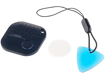 Callstel 4in1-Mini-Schlüsselfinder mit Bluetooth, App & GPS-Ortung, 98 dB