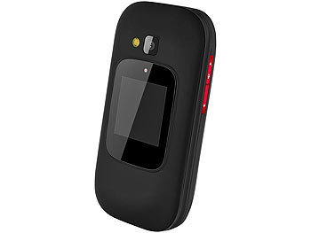 simvalley Mobile Notruf-Klapphandy, Garantruf Premium, 2 Displays, Hörgeräte-kompatibel
