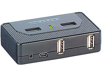 Xystec Aktiver USB-2.0-Hub mit 7 Ports, Netzteil