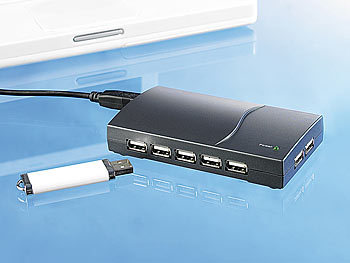 Xystec Aktiver USB-2.0-Hub mit 13 Ports "Shisan"