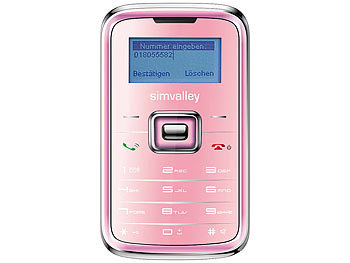 simvalley Mobile Mini-Handy RX-180 "Pico INOX PINK" VERTRAGSFREI