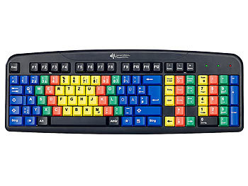Lerntastatur: GeneralKeys USB-Übungs-Tastatur mit Farbkodierung für 10-Fingersystem
