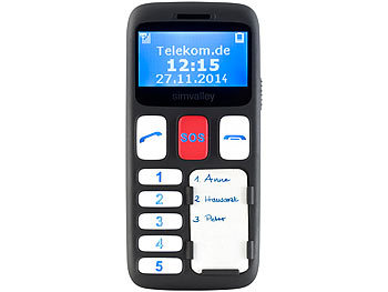 simvalley Mobile Komfort-Mobiltelefon XL-901 mit Garantruf