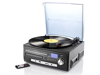 auvisio Kompakt-Stereoanlage MHX-550.LP für Schallplatte, CD, MC, MP3