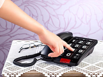 simvalley Großtasten-Telefon XLF-20, schwarz 