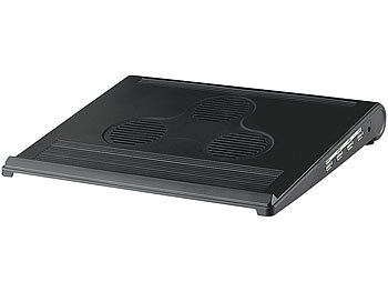 Lüfter für Notebook: Xystec Notebook-Cooler-Pad mit 3-Port-USB-Hub und Stereo-Lautsprecher