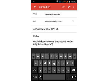 simvalley Mobile Dual-SIM-Smartphone SP-144 QuadCore 4.5", Android 4.4