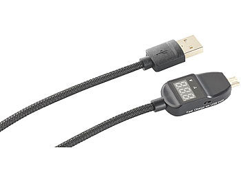 revolt Micro-USB-Lade- und Datenkabel mit LED-Ladestromanzeige, 1,2 m