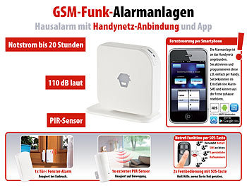 VisorTech GSM-Alarmanlage Funk & Handynetz-Anbindung XMD-3200.pro weiß