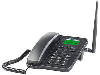 Telefon: simvalley GSM-Tischtelefon mit SMS-Funktion und Akku, ohne Vertrag & SIM-Lock