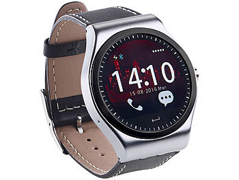 simvalley Mobile Smartwatch mit Bluetooth 4.0 und Metallgehäuse (Versandrückläufer)
