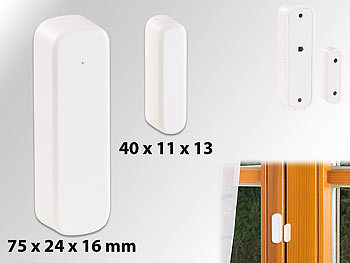Alarmanlage einfach: VisorTech Extraschmaler Funk-Tür- & Fenster-Sensor für XMD-4400.pro/-5400.wifi