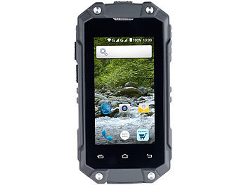 simvalley Mobile Mini-Outdoor-Smartphone SPT-210 mit Dual-SIM und Android 5.1, IP65