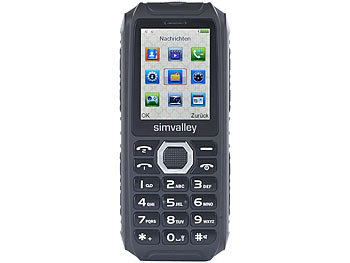 simvalley Mobile Outdoor-Dual-SIM-Handy, Powerbank-Akku 4400mAh, IP67, 30 Tage Stand-by