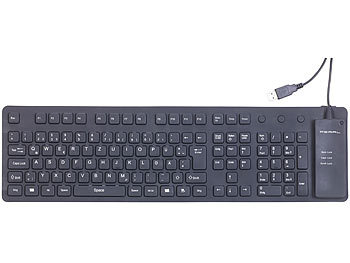 GeneralKeys Wasserdichte Silikon-USB-Tastatur mit Ziffernblock, zusammenrollbar