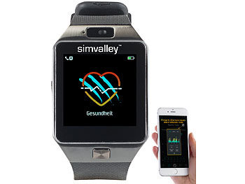 Smartwatch Bluetooth Uhr HD Display Android iOS Telefonie Herzfrequenz IP68 DE 