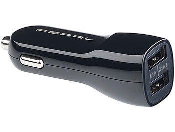 Lescars Kfz-USB-Ladegerät mit Standortmarker, Bluetooth, 12/24V, 2x USB, 2,1 A