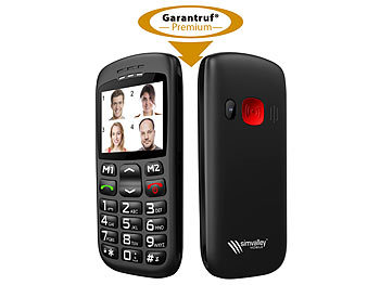 simvalley Mobile Komforthandy mit Bluetooth, Garantruf, Foto-Kontakten und Ladestation