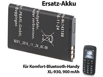 Ersatz-Akku fÃ¼r Komfort-Handy XL-930, 900 mAh / Seniorenhandy