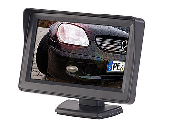 Funk 2 LED Auto Kamera Rückfahrkamera 170° 4,3" Monitor RückSpiegel System