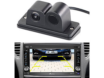 Creasono 2-DIN-MP3-Autoradio mit Touchdisplay und Farb-Rückfahrkamera