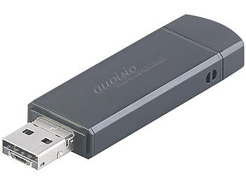 96 Std OTG 8 GB Aufnahmegeraet auvisio Diktiergeraet: 2in1-USB-Stick /& Voice-Recorder VOX-Funktion