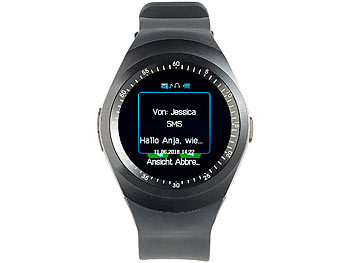 simvalley Mobile 2in1-Uhren-Handy & Smartwatch für Android (Versandrückläufer)