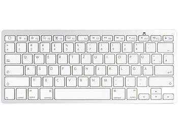 Mini Tastatur, Bluetooth: GeneralKeys Ultraschlanke Tastatur mit Bluetooth für iPhone, iPad & Co.
