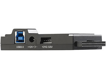 Yizhet USB 3.0 zu IDE Festplatten Dockingstation SATA auf USB 3.0 Konverter mit Netzschalter unterstützt für 2,5 Zoll und 3,5 Zoll SATA HDD und IDE HDD inklusive 12V 2A Netzteil und USB 3.0 Kabel