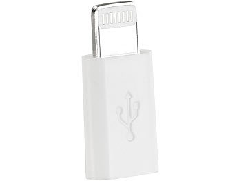 Adapter USB Lightning: revolt Adapter Micro-USB auf 8-Pin, zum Laden von iPhone 5/6/7/8/10 u.v.m.
