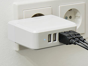 revolt 2er-Set Intelligentes 5-Port-USB-Wandnetzteil Smart Power, 34 Watt