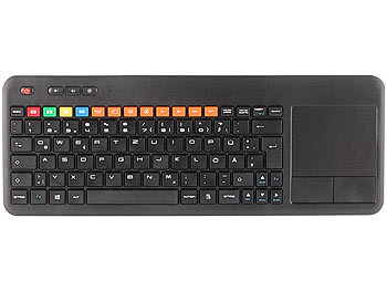 Funktastatur: GeneralKeys Funk-Tastatur m. Touchpad, für Smart-TVs von Samsung u.v.m., PC, PS3/4