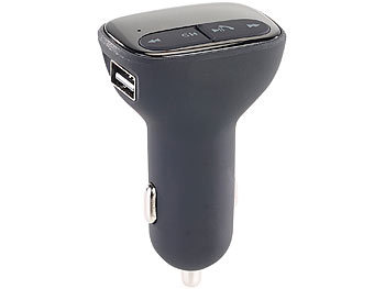 auvisio FM-Transmitter & Freisprecher mit Bluetooth, USB-Ladeport, 2,1 Ampere