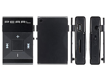 auvisio Mini-MP3-Player mit Alugehäuse und Clip, microSD-Slot bis 32 GB