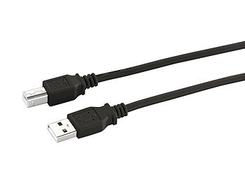 USB 2.0 High-Speed Anschlusskabel, 1,8 m, schwarz / Druckerkabel
