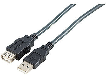 USB A Verlängerung: goobay USB 2.0 High-Speed Verlängerungskabel 3 m schwarz