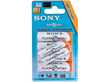 Sony Cycle-Energy-Blue Hybrid-Akkus 4xAA + 2xAAA Promo-Pack