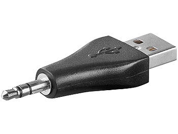 goobay Adapter Stecker USB A zu 3,5mm Klinke-Stecker, für iPod shuffle