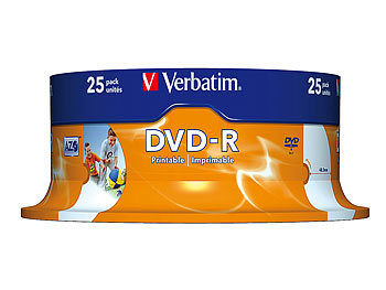 Verbatim DVD-R 16x Super AZO+ Photo-Printable, 25er-Spindel