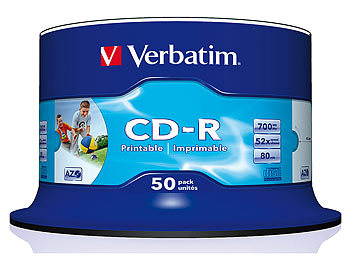 Verbatim CD-R 700MB Super AZO WIDE-Printable, 2x50er-Spindel