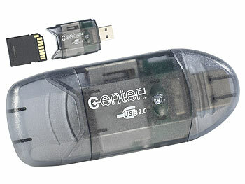 microSD Adapter: c-enter USB-2.0-Cardreader & USB-Stick, für SD(HC/XC)-Karten