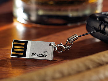 PConKey Super-Slim USB-Speicherstick "wEe Pico" mit 2 GB, wasserdicht