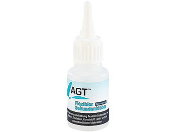 AGT Elastischer Sekundenkleber mit Dosierspitze, 20-g-Flasche, transparent