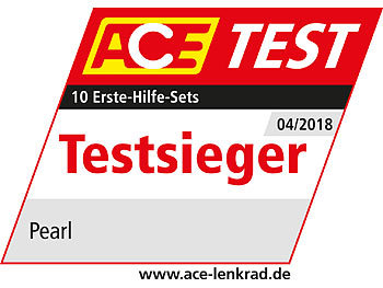 PEARL 2er-Set Marken-KFZ-Verbandkasten PLUS, geprüft nach DIN 13164