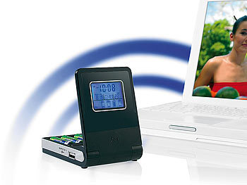 tka 2in1-Akku-Ladegerät: Tischlader & LCD-Uhr inkl. 4 tka Power-Akkus