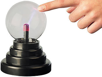 Plasmalampe: PEARL Mini-Plasmakugel mit USB- und Batteriebetrieb, 14 cm hoch